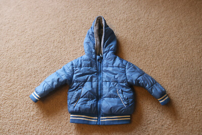 Zeeman Boys Blue Full Zip Jacket Hooded Front Pocket Size 80 9   12 Months