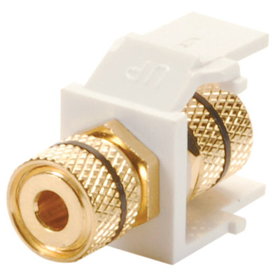 Audtek KMM0K9 Keystone Module Blk 5-Way Binding Post Wht