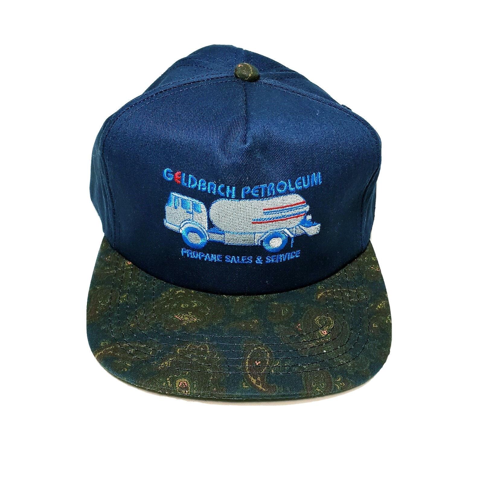 Vintage Geldbach Petroleum Propane Sales Snapback Hat Paisley Bill K