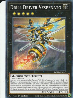 YUGIOH CARD 1 X DRILL DRIVER VESPENATO ROTD-EN047 1ST EDITION | eBay