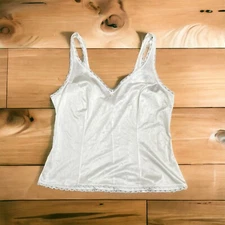 Warner's Perfect Measure Camisole Slip Shirt Tank White Cami Top Size 36