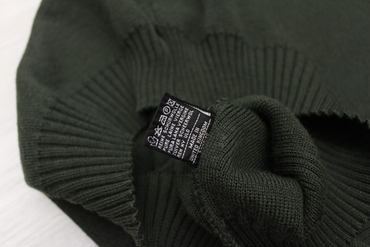 Burberrys MADE IN ENGLAND　PURE WOOLセーター Men's BURBERRYS VINTAGE Wool Suede Leather Sweater Pullover