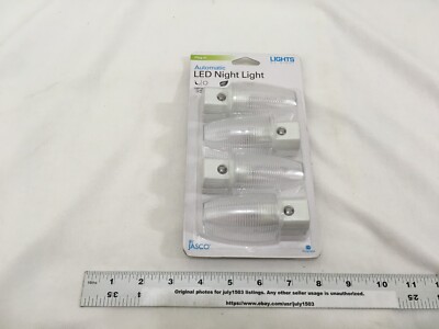(4) NEW JASCO Plug-In Light Sensing Automatic LED Night Lights - 31924 (sw)