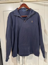 Polo Ralph Lauren Men's Estate Rib Cotton Quarter-Zip Pullover, Navy, Large