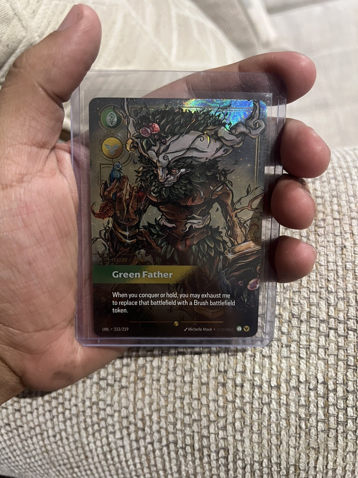 Riftbound League of Legends Unleashed Ivern Green Father 233/219 Overnumbered NM
