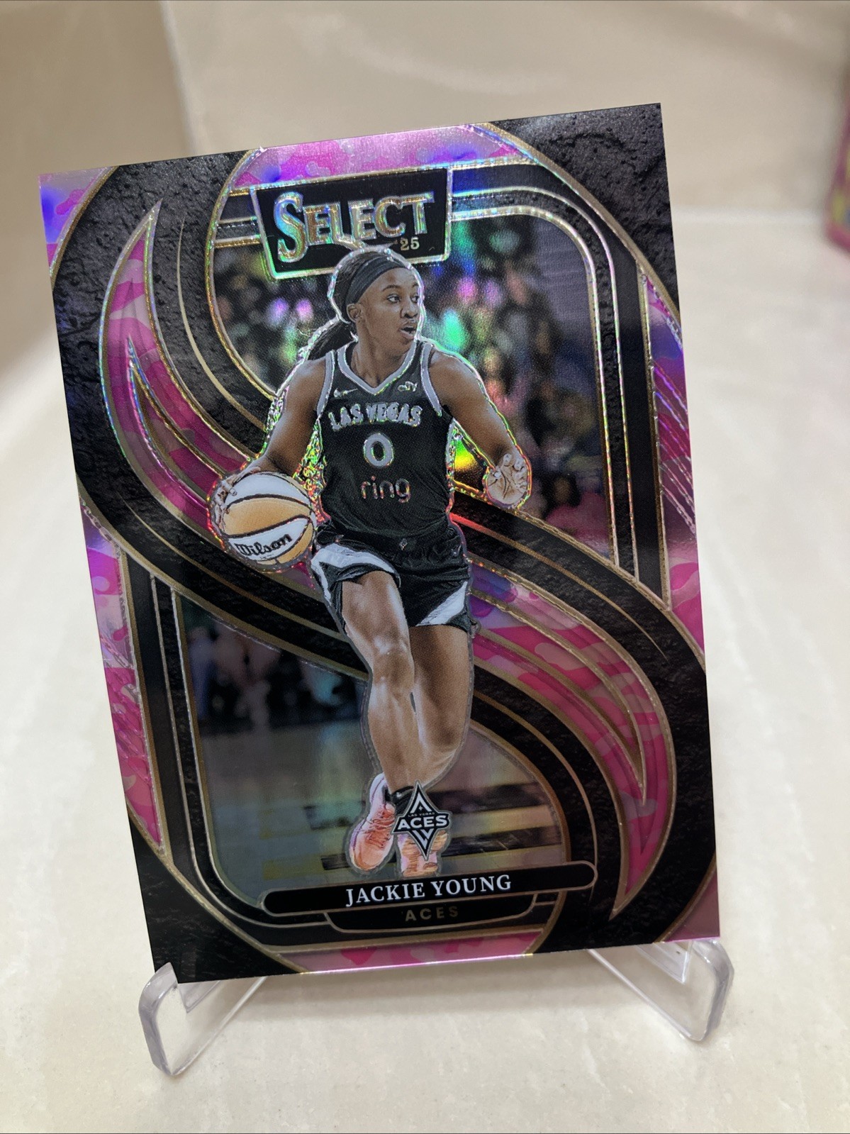 2025 Panini Select WNBA - Jackie Young/175 Pink Camo  #161 Aces