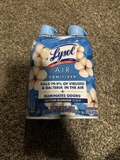 2 Lysol Air Sanitizer cotton blossom Scent Sanitation  Odor Elimination 10 oz.