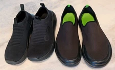 2 Pr. Ladies Black Oofos Omg Eezee Low Shoe Oomy Zen Sz 10 Hardly Worn Recovery