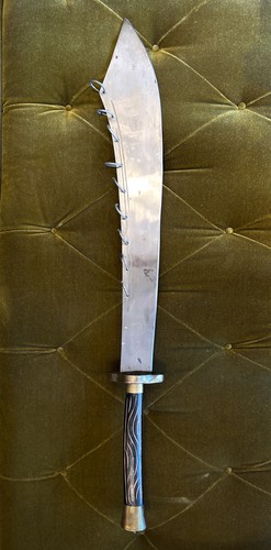 Vintage Chinese Nine Ring Dao Sword Stamped Blade Kung Fu Wushu Broadsword Brass