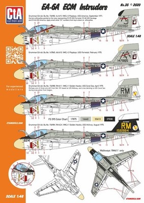 1/48 Decal Grumman EA-6A Intruder ''ECM Intruders'' - USN Aircraft. - CtA 035