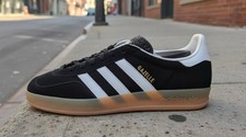 Size 10.5 - adidas Gazelle Indoor Black White Gum for sale online