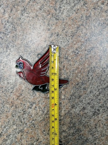 Vintage Kardinal Buntglas Sonnenfänger rot hängend Fensterdeko - Bild 5 von 5