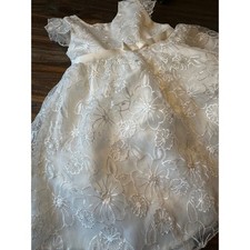 Blueberi Boulevard White Floral Embroidered Bow Dress Girls Size 3T