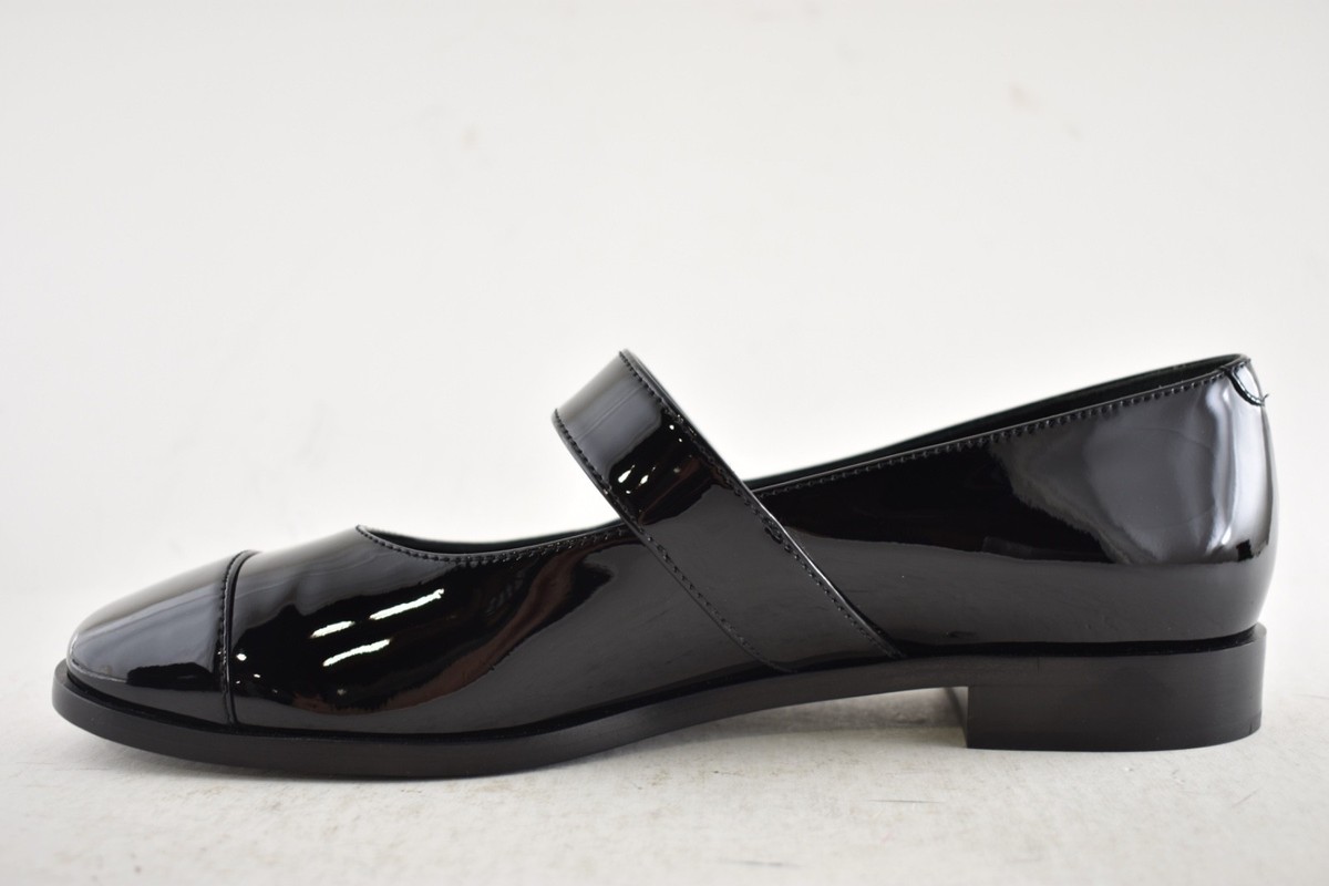 Chanel REV Black Patent Turnlock CC Mary Jane Moccasin Ballet