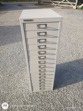 Bisley Steel Filling Cabinet with 15 Drawers - Grey