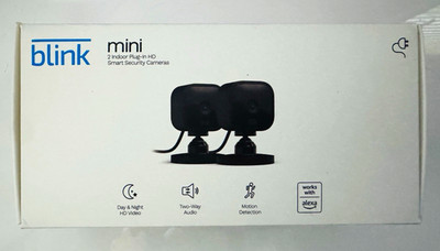 Blink Mini 2 HD Wi-Fi Indoor Cameras Alexa Motion 2-Way Audio 2-Pack Black