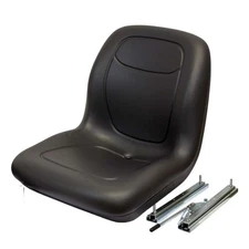 Uni Pro Black Bucket Seat w/ Pair of Slide Rails  Fits John Deere