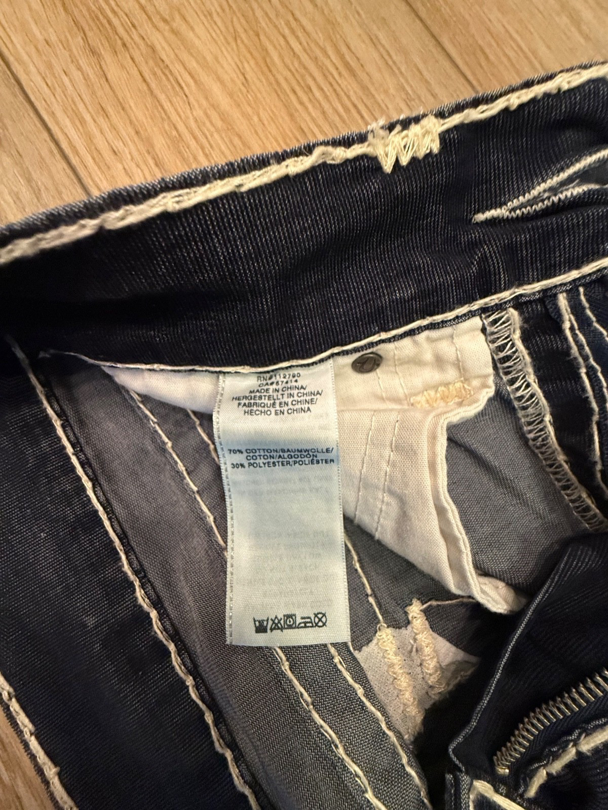 NWT Vintage True Religion Jeans Ricky Super T Midnight Blue Corduroy Pants 32x33 thumbnail 15