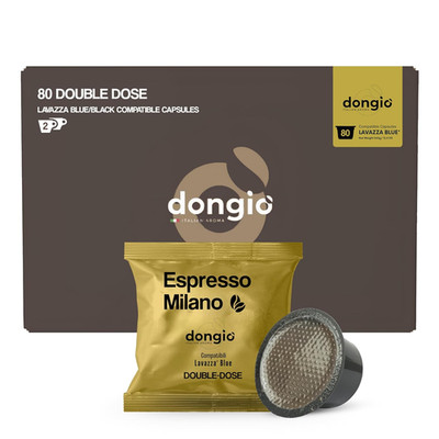 Dongiò Espresso Milano - 80 Double Capsules for Lavazza Blue/Black Systems