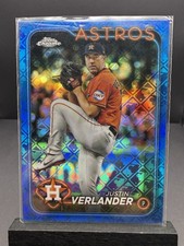 Justin Verlander 2024 Topps Chrome Blue Logofractor /150 #291 Astros Tigers HOF