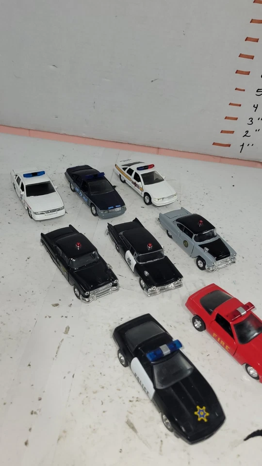 Lot Of (6) Racing Champions Police USA Diecast Police Cars And 2 Hong Kong /Used - Image 2 of 4