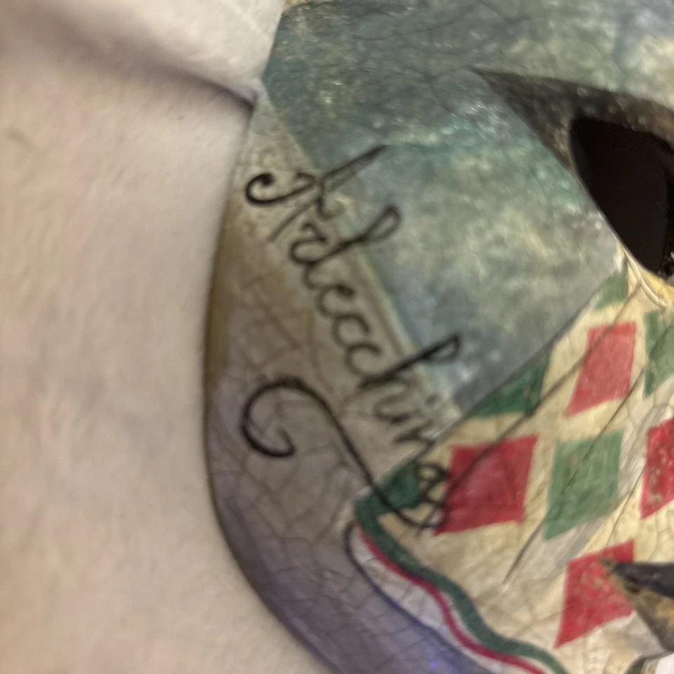 Ceramic Hand Made /painted Signed Jester Mask - Image 4 of 4