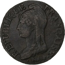 [#1306501] France, 5 Centimes, Dupré, AN 8, Paris, Copper, VF, Gadoury:126, a