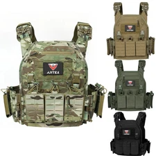 Tactical Vest 1000D Quick Release Plate Carrier Laser Cut with Triple Mag Pouch
