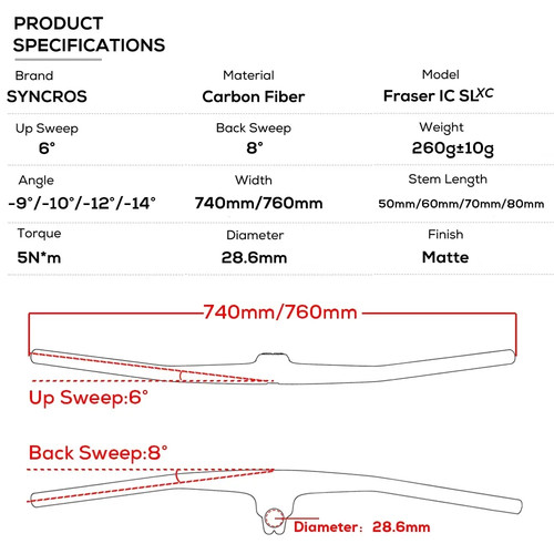 Vollcarbon MTB Lenker -9° -10° -12° -14° 31,8mm integrierter Cockpit Riser Bar - Bild 4 von 40