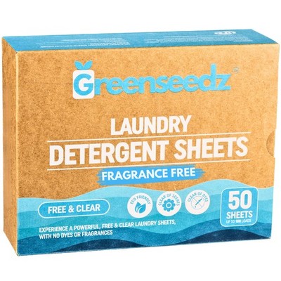 Free & Clear Unscented Laundry Detergent Sheets, Up to 100 Loads, Biodegradab...