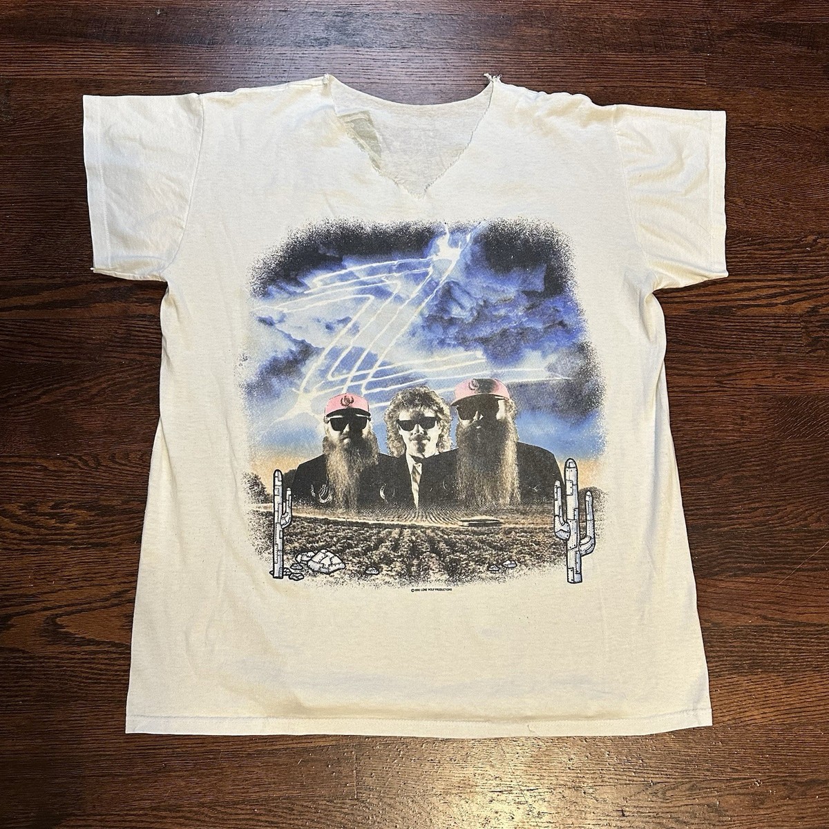 Vintage ZZ Top Shirt 1990 1991 Double Sided Band T Shirt