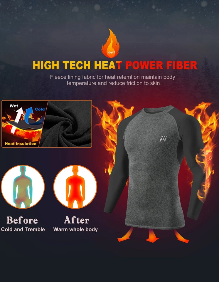 Camisas de compresión estética para hombre Top de lana Invierno cálido Entrenamiento Gimnasio Capa base Foto 2 de 4