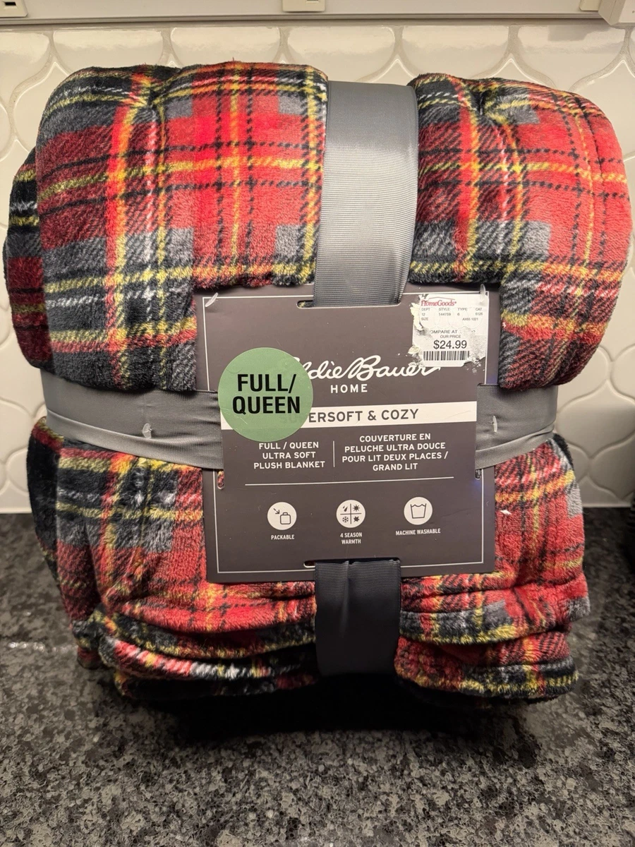 Eddie Bauer Coperta In Pile Sherpa Double-Face: Morbida E Calda Per Letto O Divano, Colore Rosso/Scuro - 2