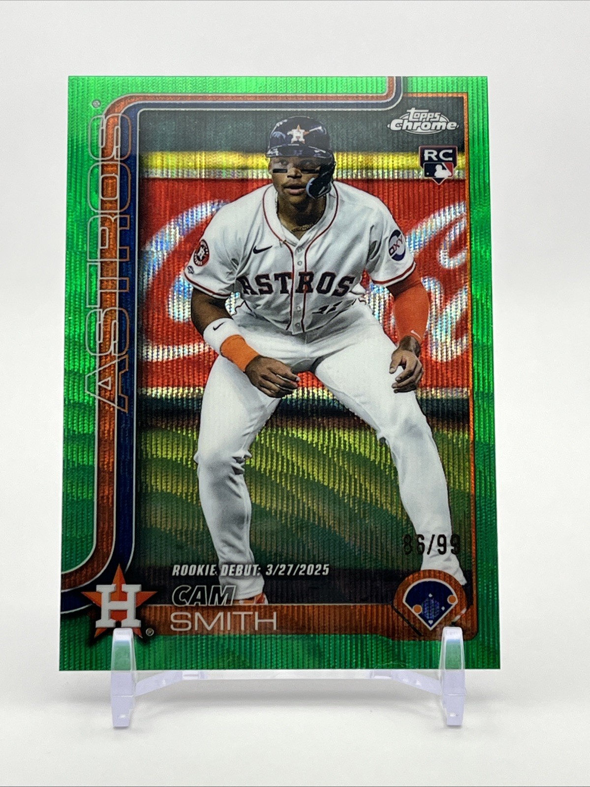 2025 Topps Chrome Update Series Rookie Debut Cam Smith #USC19 Green Wave 86/99