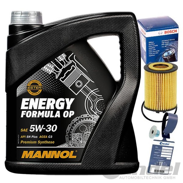 Bosch ÖLfilter F026407015+MANNOL 5W30 ÖL FüR Opel Astra G H Corsa B C D Agila A-image