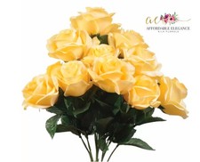 12 Open Roses 4 inch Artificial Bouquet Silk Flowers Centerpiece Decoration Fake