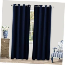  Blackout Curtains for Living Room 84 Inch 52"W x 84"L (Pack of 2) Navy Blue
