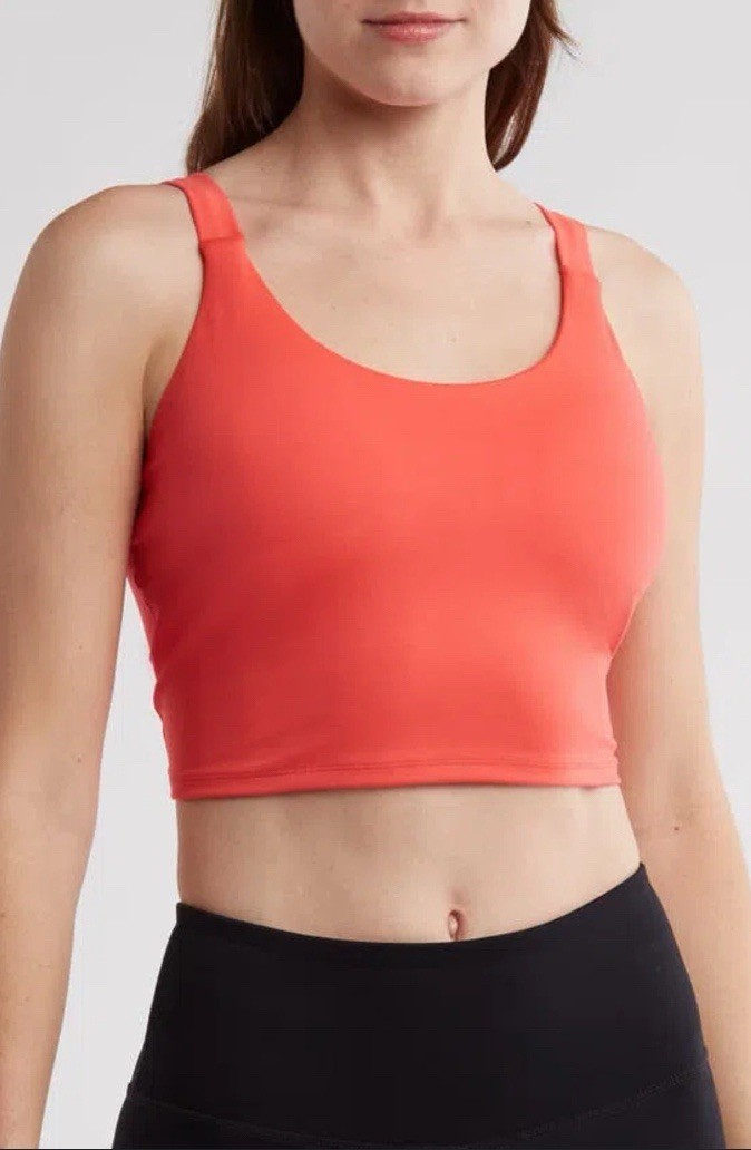MARIKA Holly Sports Bra In Cayenne Low Impact Removable Pads Sz M NEW