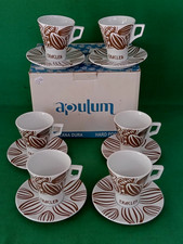 SET 6 TAZZE + 6 PIATTINI BAR CIOCCOLATA CAPPUCCINO ERACLEA PORCELLANA AP. DI92