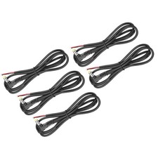 5pcs 5.5mm x 2.1mm Right Angle 90 Degree DC Male Plug Jack to Bare Wire, 1m