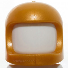 Lego Classic Space Pearl Gold Minifig Helmet Space Thick Chin Strap Reissue