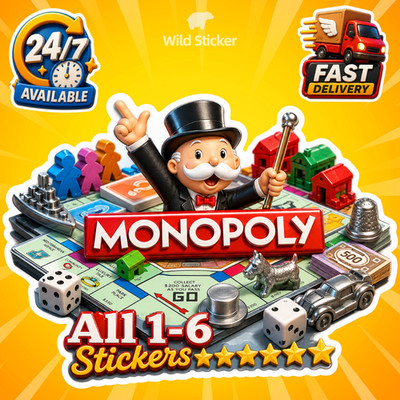 Monopoly Go Stickers 1  2  3  4  5  6  | The Simpsons Album All Set