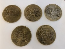 Joseon Dynasty Korean Mapae Brass Horse Warrants Medallions 1-5 Horses