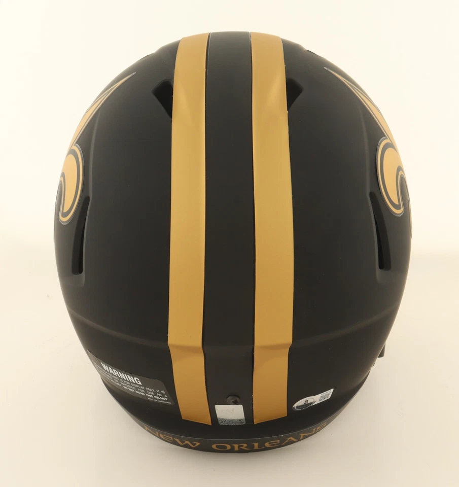 Drew Brees Signed Inscribed SB XLIV MVP Autograph Lunar Eclipse Mini Helmet BAS - Image 2 of 3
