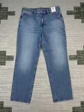 J Crew High Rise 90s Classic Straight Jeans Womens 30 Blue Hiker Wash 32x28 New