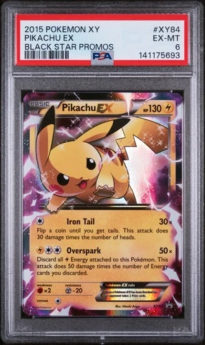 2015 POKEMON XY BLACK STAR PROMOS #XY84 PIKACHU EX PSA 6