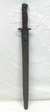 WWI 1907 British Enfield Rifle Bayonet & Teardrop Stud Scabbard, Very Good Cond.