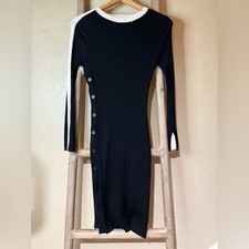 Future Collective x Kahlana Barfield Ribbed Side Button Sweater Dress