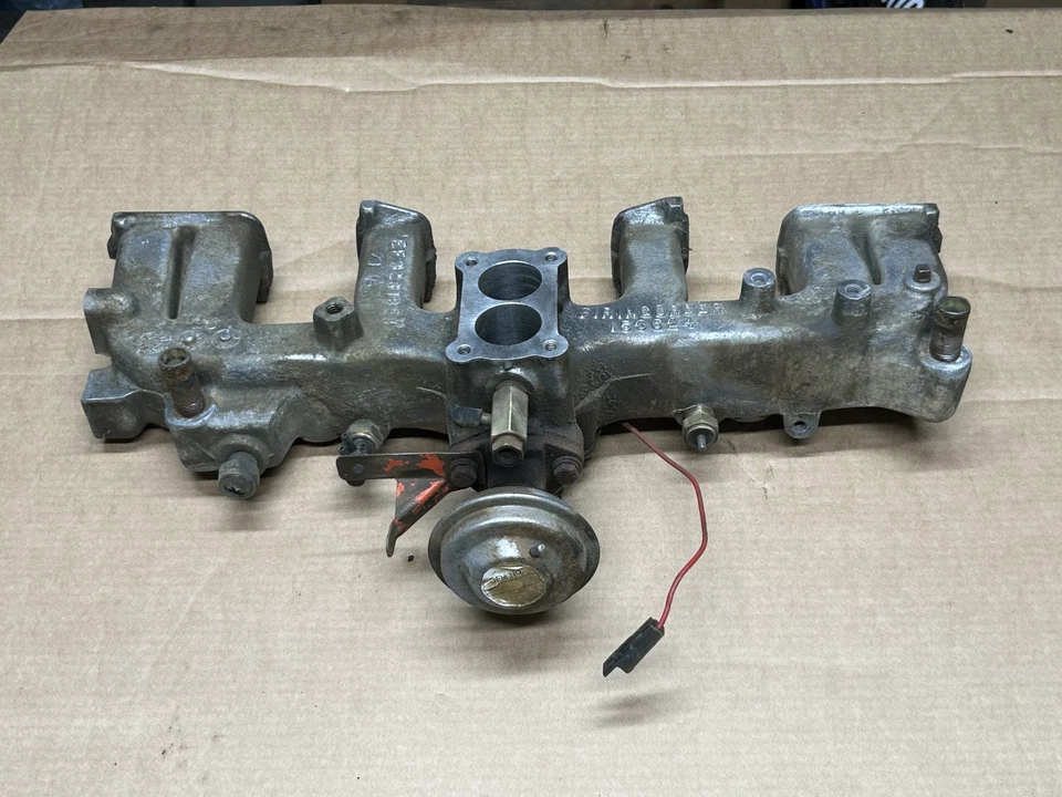 ✅ 76-90 Jeep CJ Wrangler YJ 4.2 258 carburador colector de admisión con válvula erg elevador de calor Foto 4 de 4