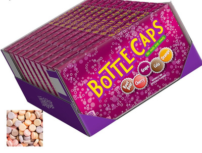 Bottle Caps, Fizzy Hard Candy, 5 Ounce Theater Candy Boxes (Pack of 10)